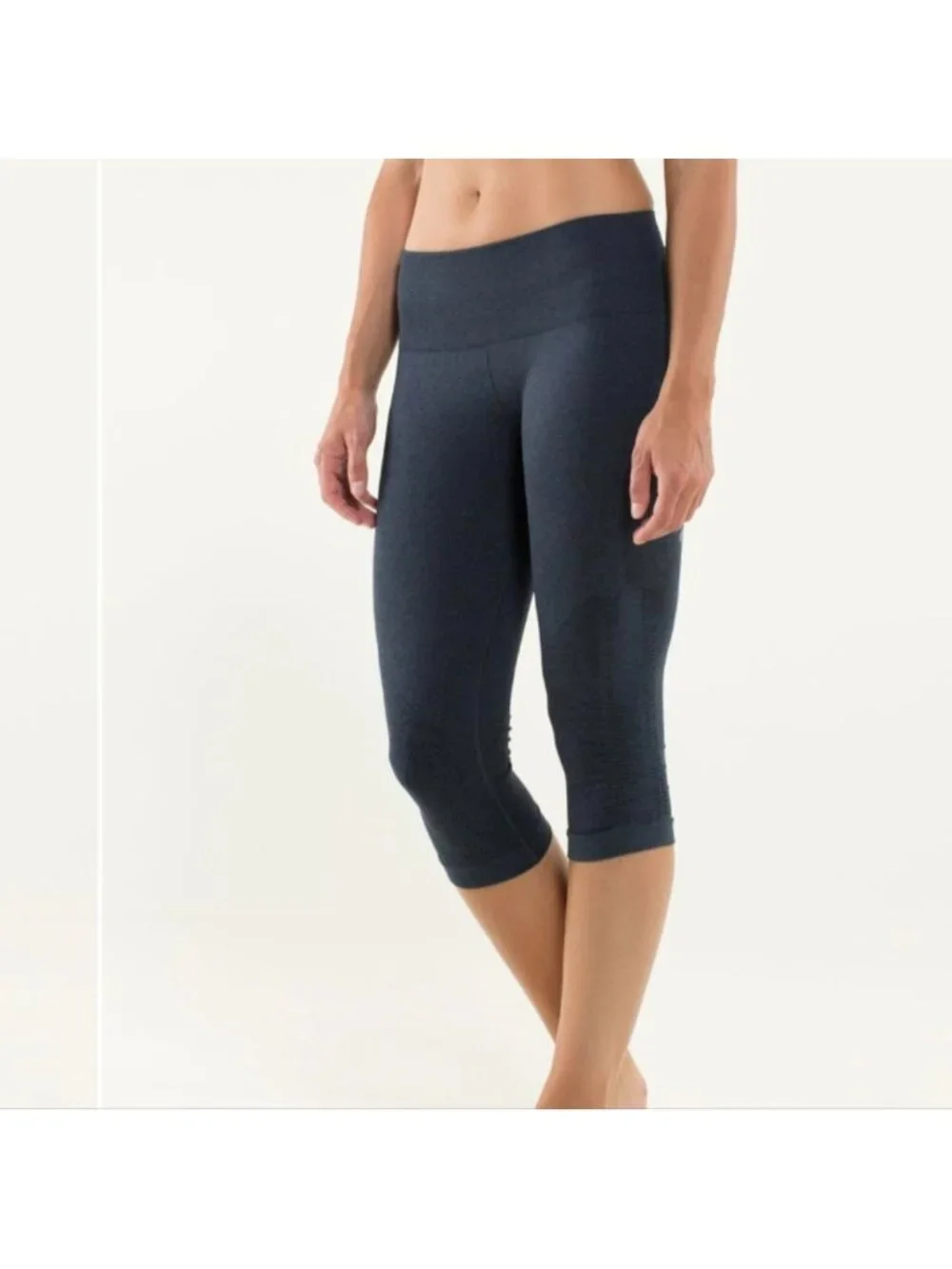 Lululemon In The Flow Crop II Heathered Inkwell